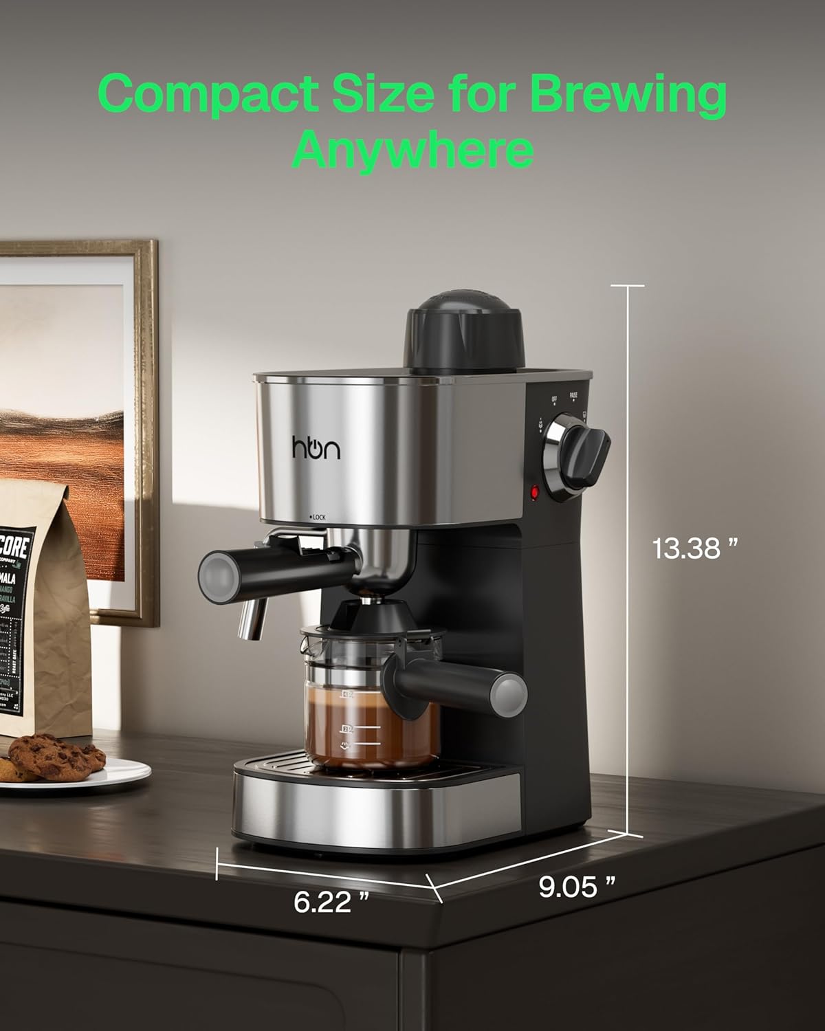 Espresso Machine, 3.5Bar Cappuccino & Latte Maker, 800W Espresso Machine Maker with Steamer