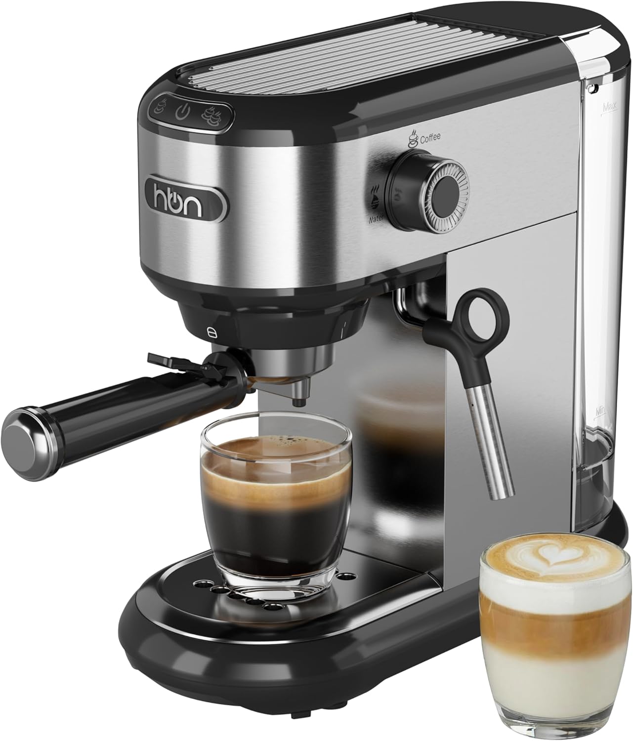 20 Bar Espresso Machine with Milk Frother, Steam Wand & 34oz Removable Water Tank, 1450W for Home & Office