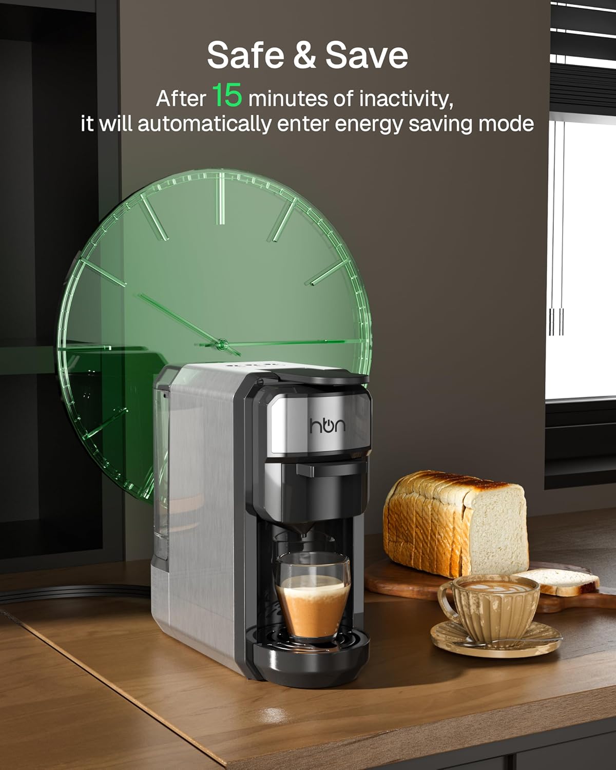 3-in-1 for Nespresso Capsule & K-Cup Pods & Ground Coffee Multi Coffee Maker Single Serve, 19Bar Programmable One-Touch Brewing Espresso Machine, 20oz Removable Water Tank, 1450W Fast Heat
