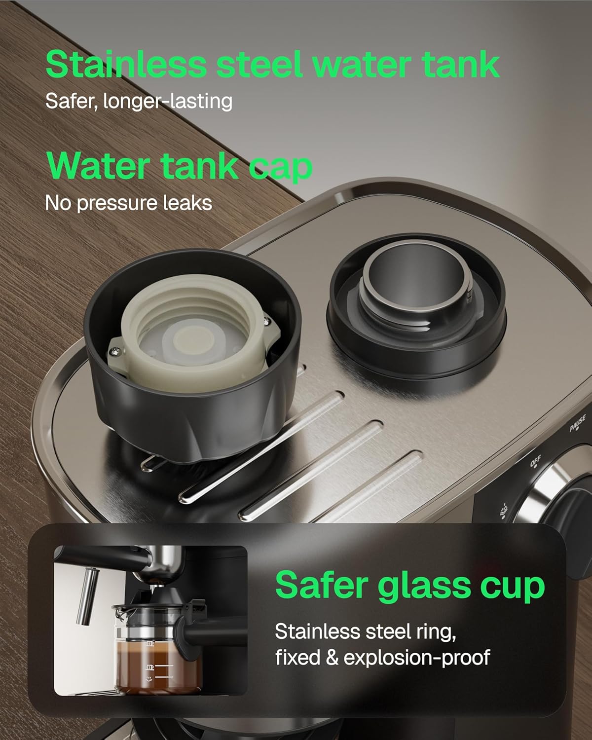 Espresso Machine, 3.5Bar Cappuccino & Latte Maker, 800W Espresso Machine Maker with Steamer
