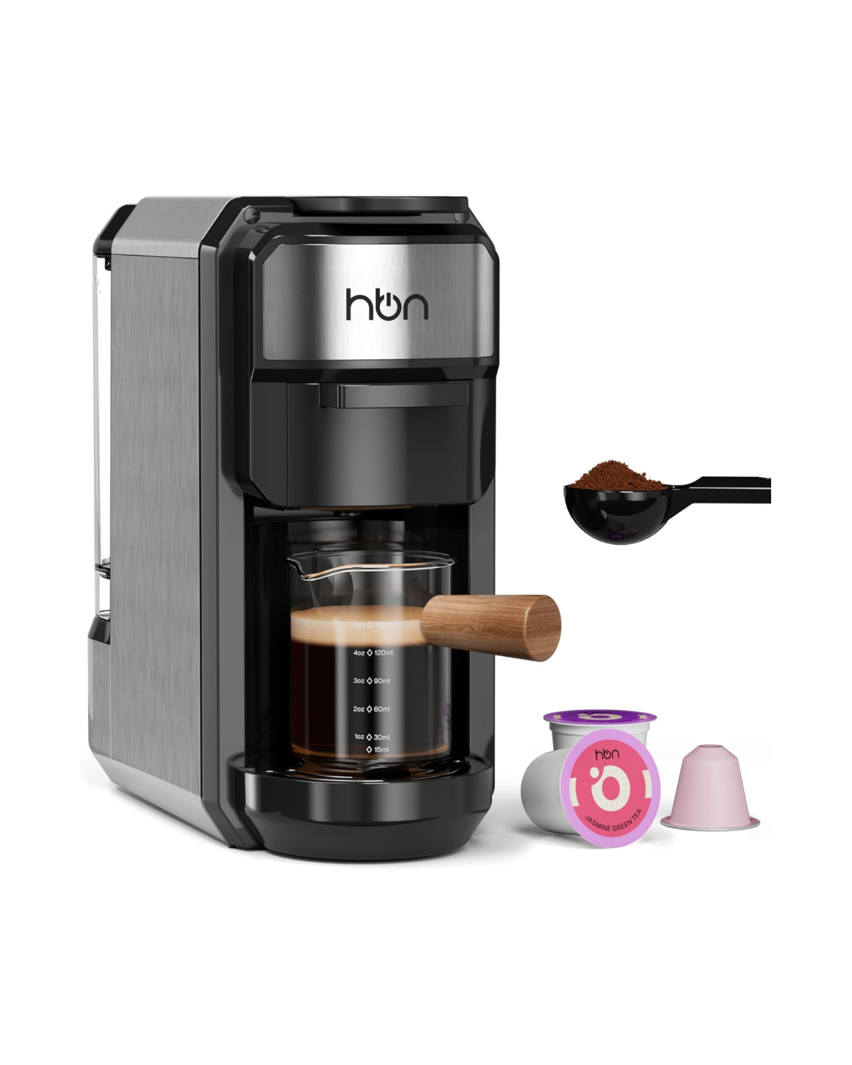 3-in-1 for Nespresso Capsule & K-Cup Pods & Ground Coffee Multi Coffee Maker Single Serve, 19Bar Programmable One-Touch Brewing Espresso Machine, 20oz Removable Water Tank, 1450W Fast Heat