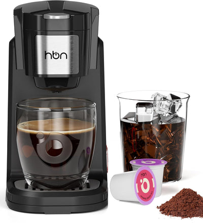 Single Serve Coffee Maker for K-Cup & Ground Coffee, Fast Brew One Cup Coffee & Tea Machine with 10oz Stainless Steel Tank