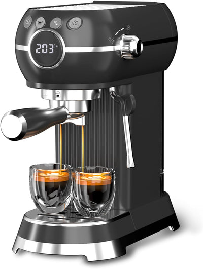 20Bar Compact Espresso Machine with Milk Frother, 27oz Removable Water Tank for Small Spaces