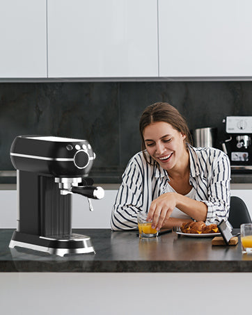 20Bar Compact Espresso Machine with Milk Frother, 27oz Removable Water Tank for Small Spaces
