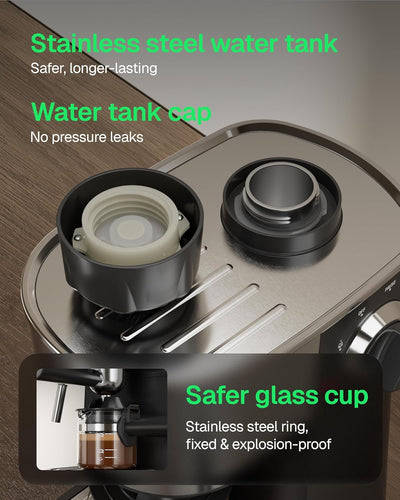 Espresso Machine, 3.5Bar Cappuccino & Latte Maker, 800W Espresso Machine Maker with Steamer
