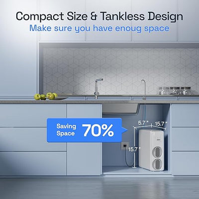 Reverse Osmosis System, 600 GPD RO Water Filter System, 8 Stage Under Sink RO Water Filtration System with Faucet, 2:1 Pure to Drain