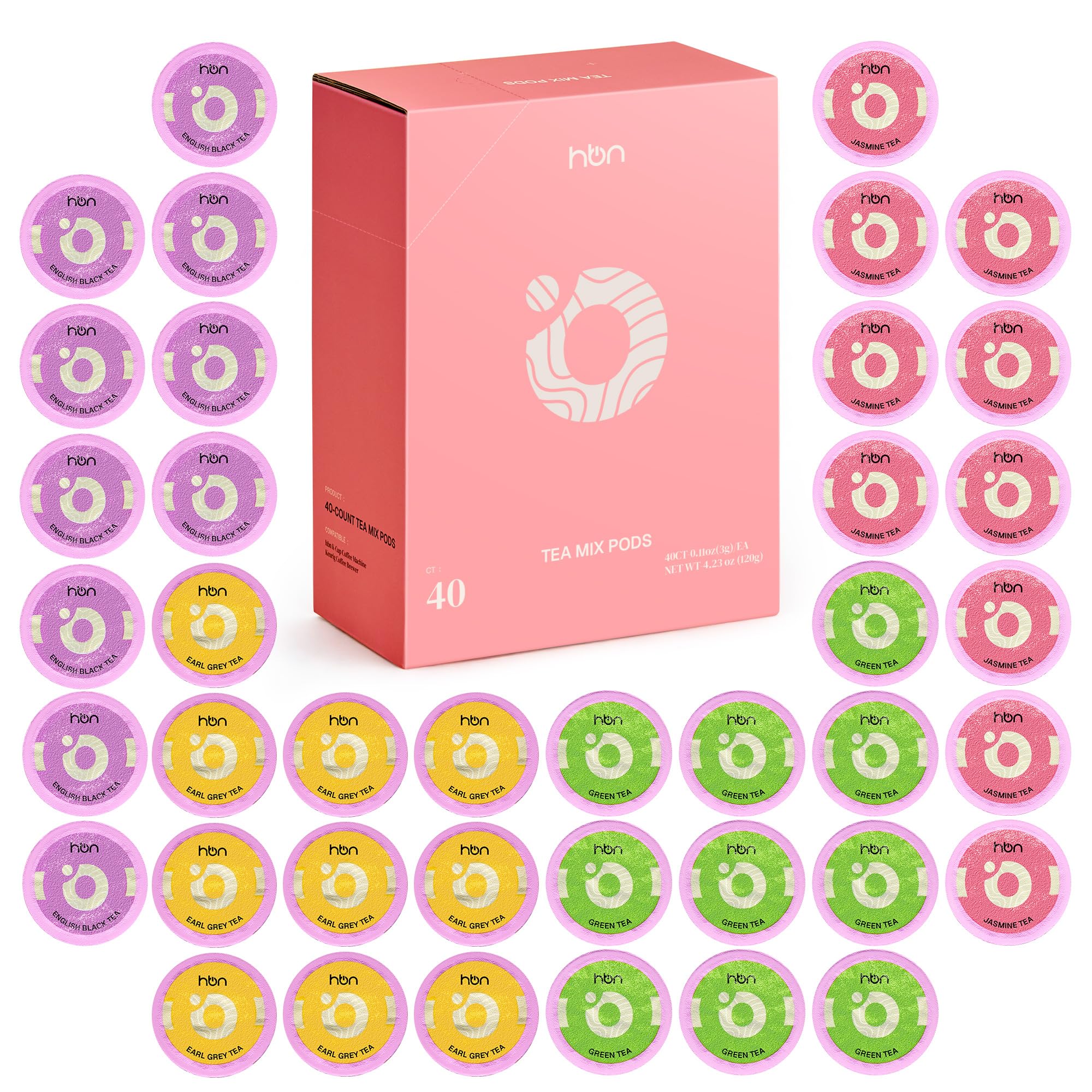 48-Count Sampler Variety Pack for K-Cup Brewers, Healthy & Energizing Tea Capsules, Gift Box Set