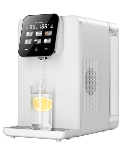 Hot & Cold Countertop Reverse Osmosis Water Filter System, 6 Temp Options, Dual Filters PAC+ROC, Touch Control