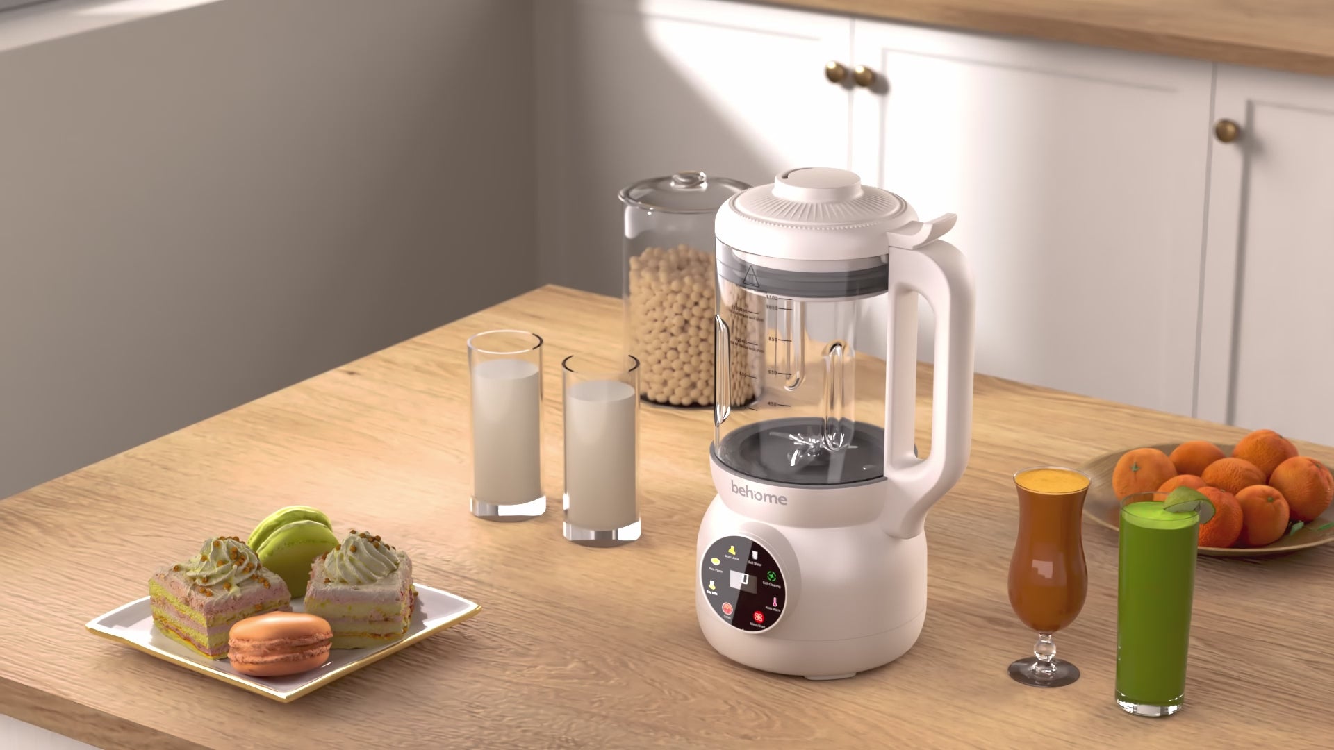 Behome 8 in 1 Nut Milk Maker Machine Blender – Glass Plant 32oz Milk Machine for Almond, Oat & Soy Milk, Self-Cleaning Vegan with No-Soak Beans, Delay Start & Keep Warm
