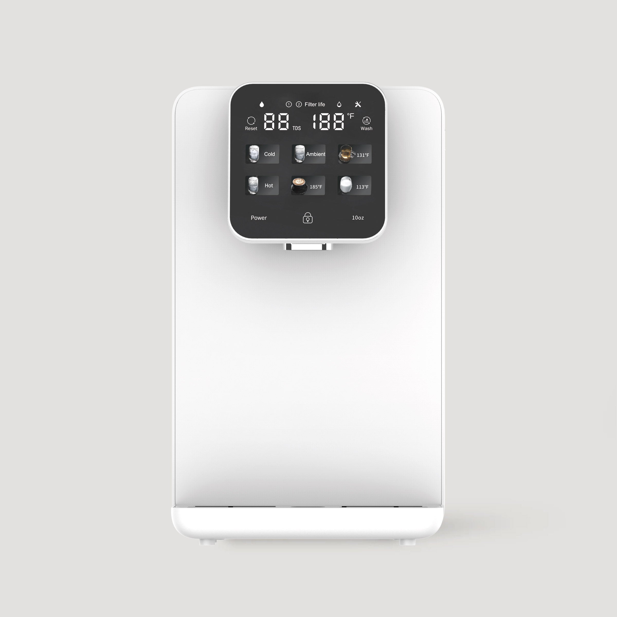 RO water purifier dispenser with LED display countertop water filtration system