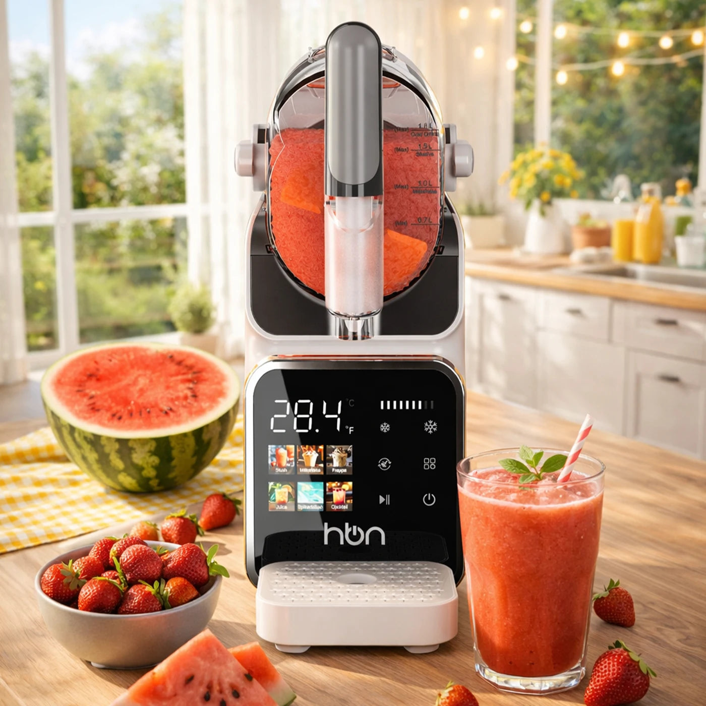 slushie machine making fresh fruit frozen drinks no ice needed smoothie and slush