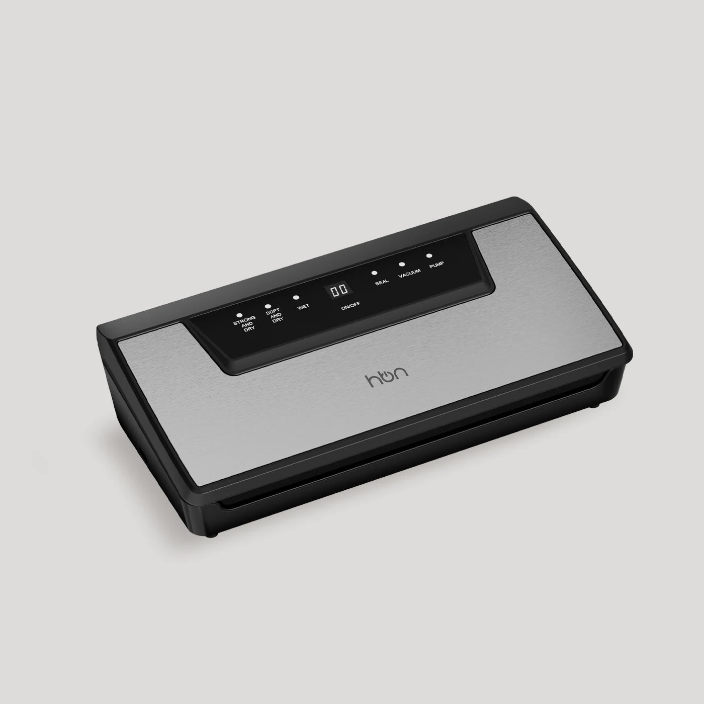 vacuum sealer machine angled view stainless steel design compact size